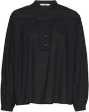Dobby Texture Blouse Tops Blouses Long-sleeved Black Esprit Casual
