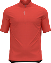 Odlo Men's T-shirt S/U Collar S/S 1/2 Zip Essential Firelight Kortermede treningstrøyer M