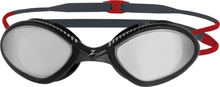 Zoggs Tiger Titanium Mirrored Goggle Black/Red/Mirror Smoke Sportglasögon Small