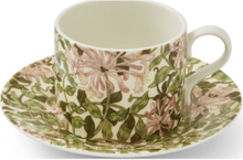 William & Morris Teacup & Saucer – H Ysuckle 0.28L Home Tableware Cups & Mugs Tea Cups Multi/patterned Morris & Co