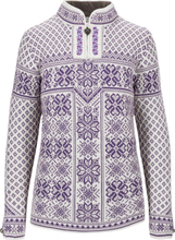 Dale of Norway Women's Peace Sweater Offwhite Darkpurple Långärmade vardagströjor XXL