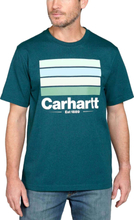 Carhartt Men's Line Graphic Short Sleeve T-Shirt Night Blue Heather Kortermede trøyer S