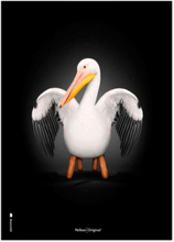 Pelican Black Home Decoration Posters & Frames Posters Animals Multi/mønstret Brainchild*Betinget Tilbud