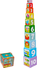 Little Bright S - 10 Stacking Cubes - Safari Toys Baby Toys Educational Toys Stackable Blocks Multi/mønstret Barbo Toys*Betinget Tilbud