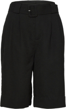 Drapey Structure Belt Wide Shorts Bottoms Shorts Casual Shorts Black Ganni