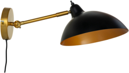 Futura Wall Lamp Black/Brass Home Lighting Lamps Wall Lamps Svart Dyberg Larsen*Betinget Tilbud