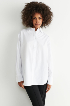 Gina Tricot - Oversized oxford shirt - skjortor - White - XL - Female
