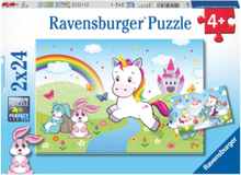 Enhjørning 2X24P Toys Puzzles And Games Puzzles Classic Puzzles Multi/mønstret Ravensburger*Betinget Tilbud