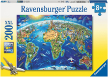 Verdenskart M/Landemerker 200P Toys Puzzles And Games Puzzles Classic Puzzles Multi/mønstret Ravensburger*Betinget Tilbud