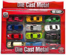 Bil Metall 12 St 7,5 Cm Toys Toy Cars & Vehicles Toy Cars Multi/mønstret Suntoy*Betinget Tilbud