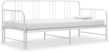 vidaXL Uttrekkbar ramme til sovesofa hvit metall 90x200 cm