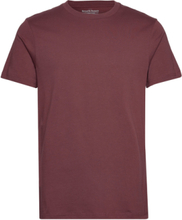 Crew-Neck Cotton T-shirts Short-sleeved Rød Bread & Boxers*Betinget Tilbud