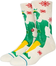 STANCE Buddy The Elf Herren Socken Baumwoll-Strümpfe mit Allover-Print aus dem Film Buddy – Der Weihnachtself A555D22BUD OFW Beige/Grün/Gelb