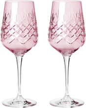 Crispy Topaz Monsieur - 2 Pcs Home Tableware Glass Wine Glass Pink Frederik Bagger