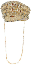 Fever Deluxe Sequin Studded Captains Hat Gold Rollespill & Maskerade