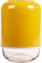Muurla - Kapsel justerbar vase glass gul/klar