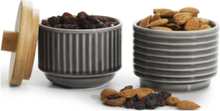 Coffee & More, Serving Bowls With Bambo Lid 2-Pack Home Kitchen Kitchen Storage Kitchen Jars Grå Sagaform*Betinget Tilbud