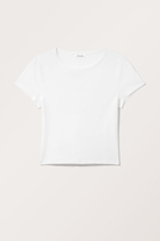 Cropped Fitted Cotton T-shirt - White