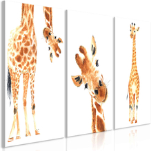 Lærredstryk Funny Giraffes (3 dele)