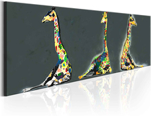 Lærredstryk Colourful Giraffes