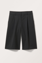 Cropped Twill Suit Trousers - Black