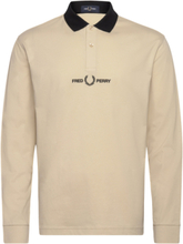 Relaxed Embroid Polo Tops Polos Long-sleeved Beige Fred Perry