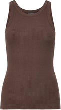 Slsim Tank Top Tops T-shirts & Tops Sleeveless Brown Soaked In Luxury