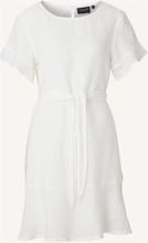 Meghan Linen Dress Knælang Kjole White Lexington Clothing