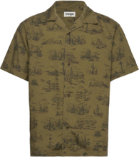 Ss Resort Shirt Tops Shirts Short-sleeved Green Wrangler