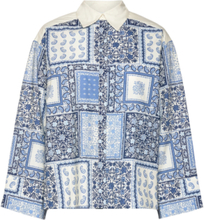 "Carmen Over D Patchwork Shirt Overshirts Long-sleeved Blue By Malina"