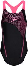 "Girls Medley Logo Medalist Sport Swimsuits Black Speedo"