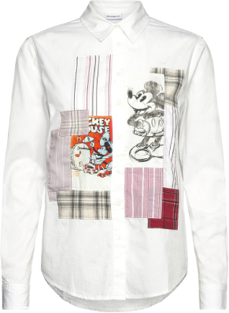 Bolonia Mickey Tops Shirts Long-sleeved White Desigual