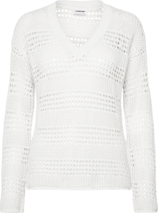 Nmlaika L/S V-Neck Knit Fwd Tops Knitwear Jumpers White NOISY MAY