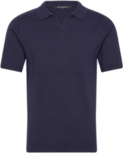 Resort Ss Polo Tops Knitwear Short Sleeve Knitted Polos Navy French Connection