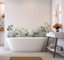 Aquarel bloemen en planten Badkamer sticker