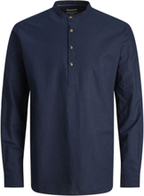 Jjesummer Tunic Linen Blend Shirt Ls Sn Tops Shirts Linen Shirts Navy Jack & J S