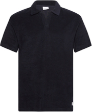 "Loose Terry Polo - Gots/Vegan Tops Polos Short-sleeved Navy Knowledge Cotton Apparel"