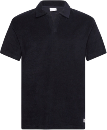 Loose Terry Polo - Gots/Vegan Tops Polos Short-sleeved Navy Knowledge Cotton Apparel
