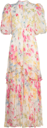 Chiffon Tieback Gown Designers Maxi Dress Pink By Ti Mo