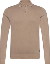Onsmason Reg 12 Wash Polo Knit Tops Knitwear Long Sleeve Knitted Polos Beige ONLY & SONS