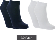 30 Paar spirit of colours nachhaltige Sneaker-Socken OEKO-TEX Standard 100 zertifiziert bequeme Strümpfe aus Bio-Baumwolle Weiß/Navy