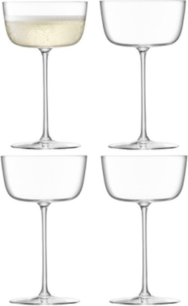 Borough Cocktail Saucer Set 4 Home Tableware Glass Cocktail Glass Nude LSA International