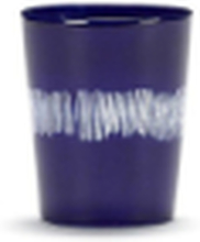 Tea Cup 33Cl Dark Blue-White Feast By Ottolenghi Set/4 Home Tableware Cups & Mugs Tea Cups Blue Serax