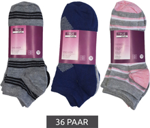 36 Paar TRUE style Baumwoll-Strümpfe mit Komfortbund nachhaltige Sneaker-Socken mit verschiedenen Mustern Pink, Blau oder Schwarz