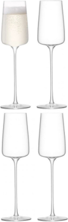 Metropolitan Champagne Flute 230Ml Clear X 4 Home Tableware Glass Champagne Glass Nude LSA International