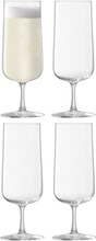 Arc Champagne Flute Set 4 Home Tableware Glass Champagne Glass Nude LSA International