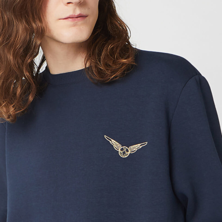 Harry Potter Golden Snitch Unisex Embroidered Sweatshirt - Navy - XXL