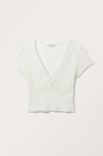 Cropped Fitted Lace Top - White