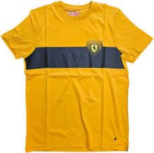 ferrari Herren Baumwoll-Shirt T-Shirt mit Logo-Patch Rundhals-Shirt 270062978 SNP Orange