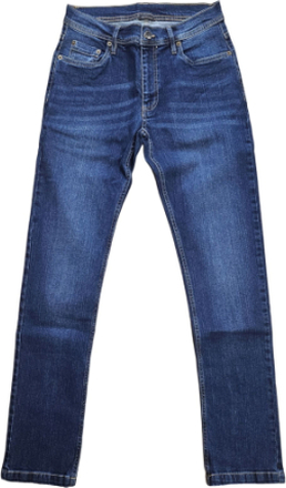 ferrari Herren Jeans im 5-Pocket-Style Baumwoll-Hose mit Logo-Patch Denim-Hose 270072806 DDNM Blau